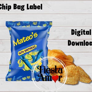 Blue Takis Favor, Blue Takis Chip Bag, Blue Takis Party, Teen Birthday Party