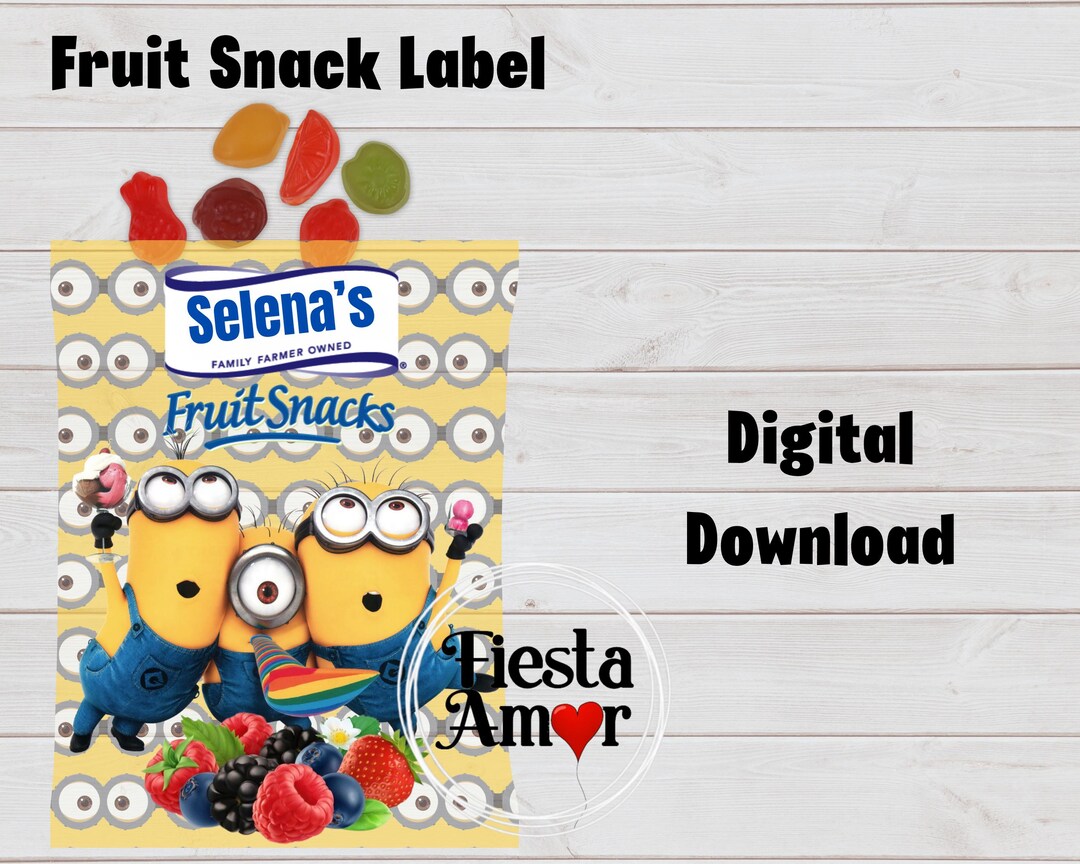 Minions Fruit Snack Label, Minions Party Favor, Minions Birthday ...