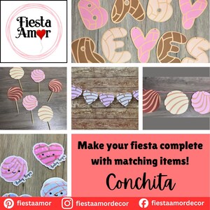 Concha Baby Banner, Concha Name Banner, Concha Baby Shower, Concha Party Decor, Concha Theme Party, Conchita Party, Conchita in the Oven image 6