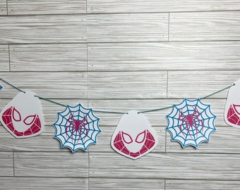 Ghost Spider Banner, Ghost Spider Decorations, Spider Gwen Banner, Spider Gwen Birthday