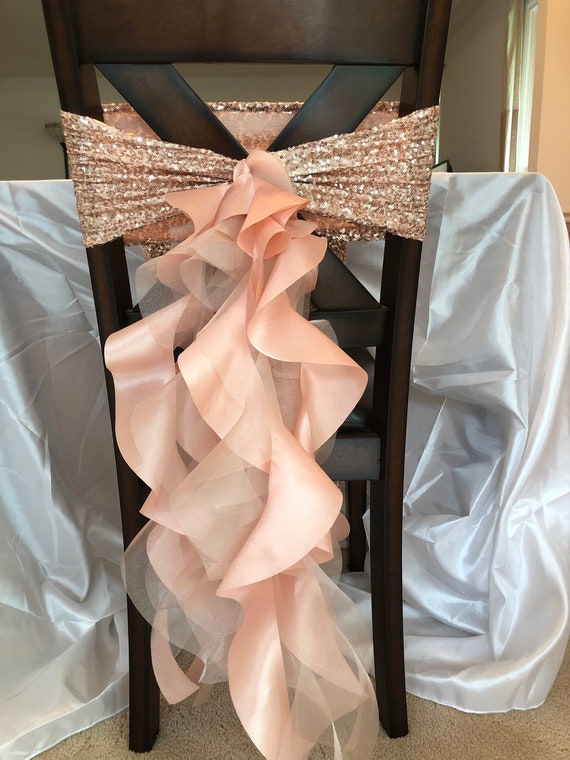 Rose Gold Chair Cover Quinceanera Boda Bridal Shower Etsy