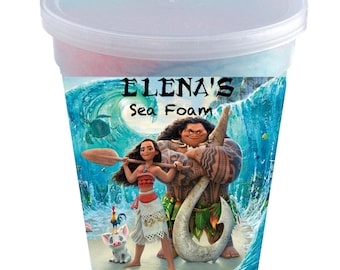 Moana Favor, Etiqueta de Algodón de Azúcar Moana, Favores de Cumpleaños Moana, Decoraciones Moana