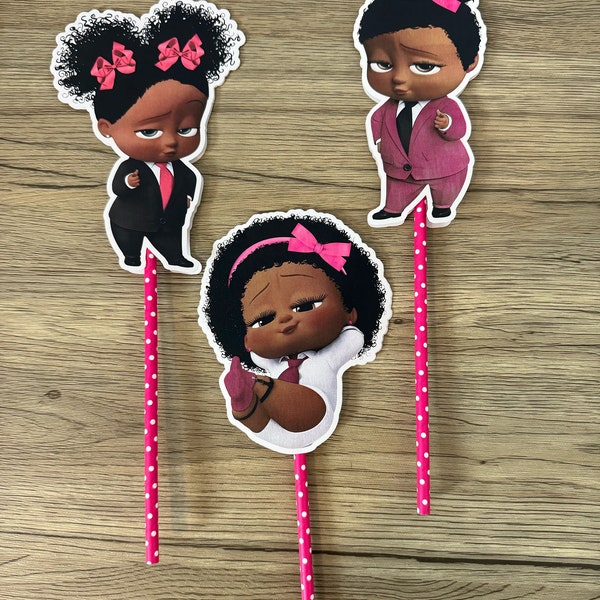 Boss Baby Girl Cake Topper, Black Boss Baby Decorations, Boss Baby Centerpieces