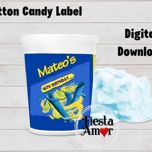 Blue Takis Favor, Blue Takis Cotton Candy Label, Blue Takis Party, Teen Birthday Party