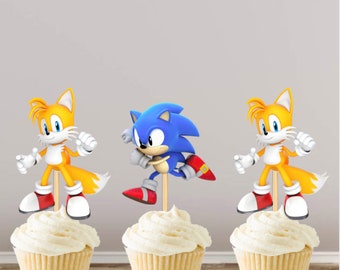 Sonic Cupcake Toppers, Sonic Decorations, Boy Birthday Theme, Gamer Birthday Party
