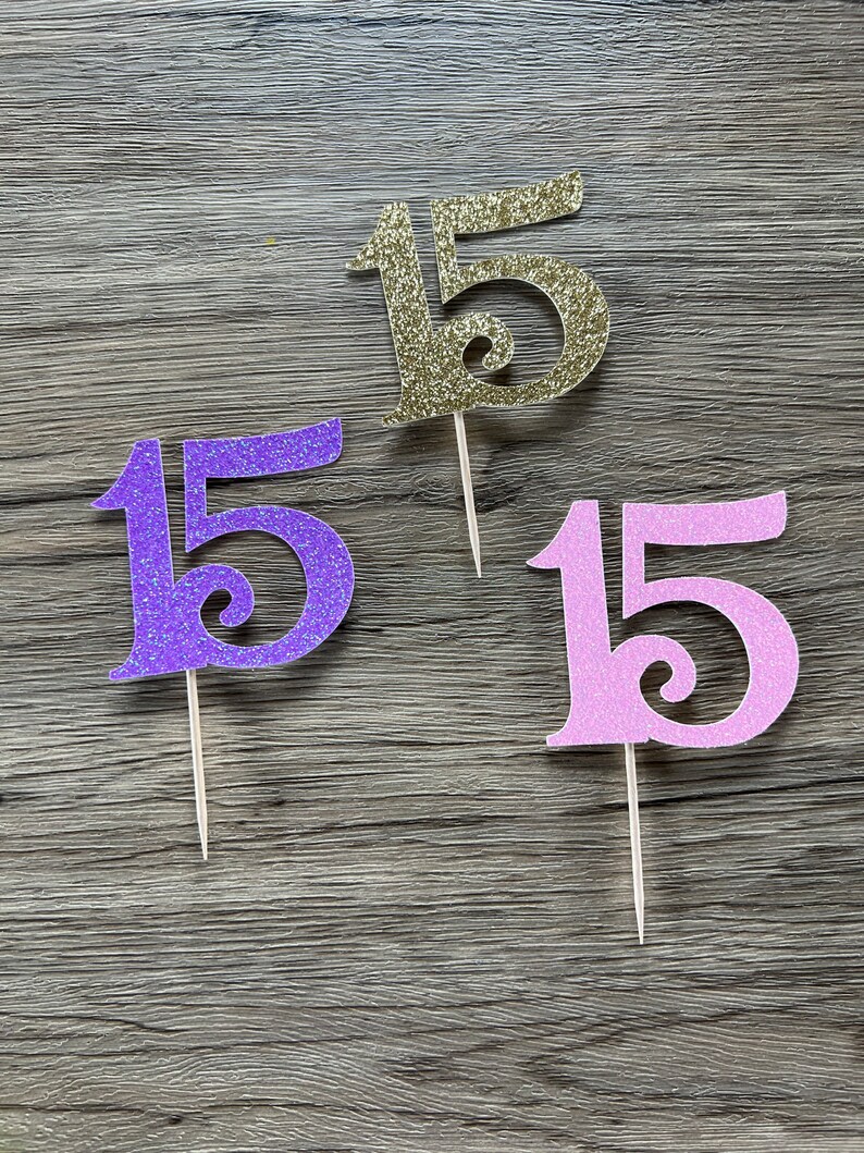 Quinceanera Cupcake Toppers Quince Decorations Sweet 15 Etsy