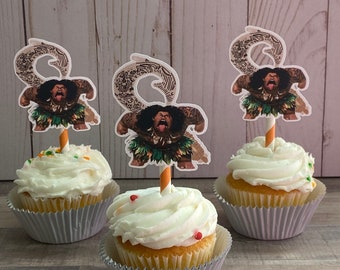 Maui Cupcake Toppers, Maui Decorations, Maui Birthday Decor, Moana Birthday