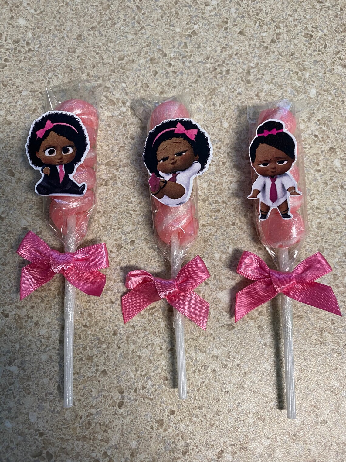 Boss Baby Girl Lollipop Birthday Party Favor Black Boss Baby Etsy