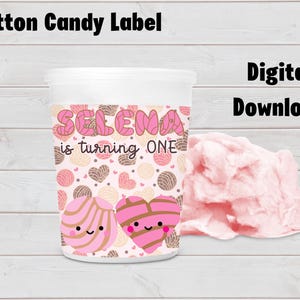 Concha Cotton Candy Label, Concha Baby Shower, Concha Party Decor, Concha Theme Party, Conchita Party, Conchita in the Oven