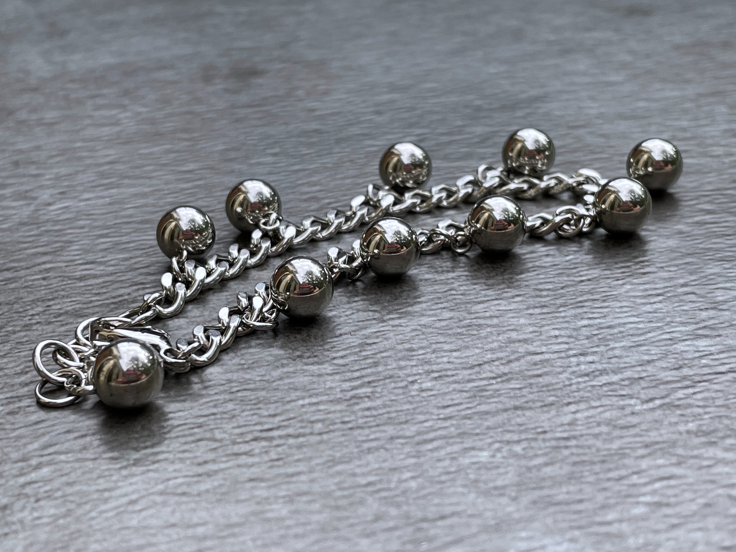 Silver Ball Bracelet Ball and Chain Bracelet Charm Bracelet Etsy