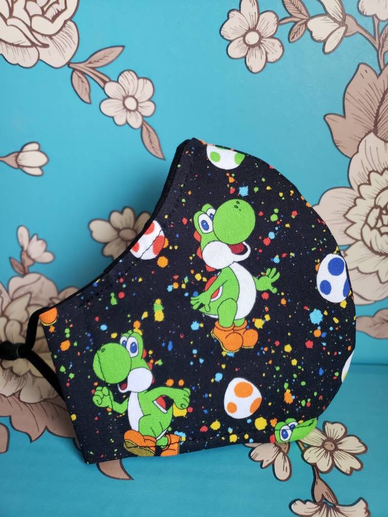 Yoshi full face mask with filter pocket - Made in Adult and kids sizes