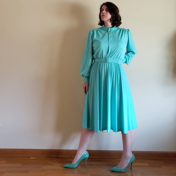 Late 1970's Seafoam Green Dress- 10/12