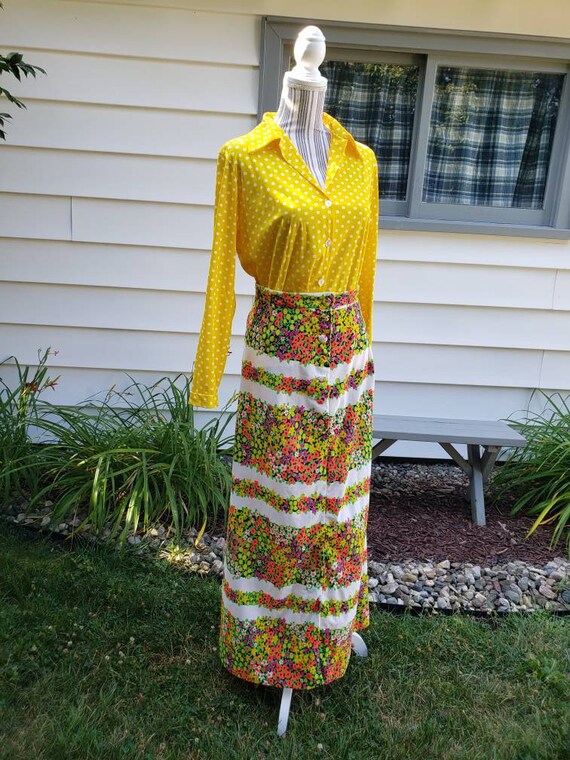 VTG Late 60s Handmade Maxi Skirt Medium