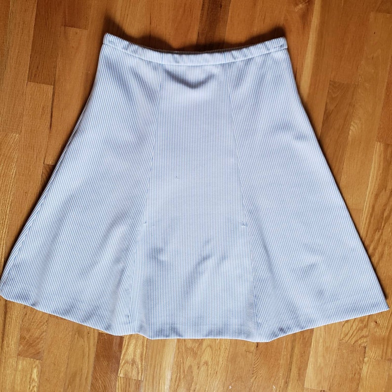 1960/'s Light Blue Striped Summer Suit Set Medium