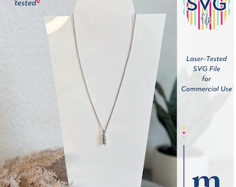 SVG Narrow Bust Necklace Display File | Laser Ready File for Chain Stand | Charm Necklace Photo Prop | Boutique Jewelry Trade Show Display