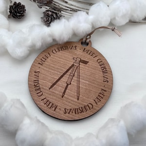 Wood Surveyor Prayer Christmas  Ornament | Surveyor Christmas Gift | Land Surveyor Holiday Decor
