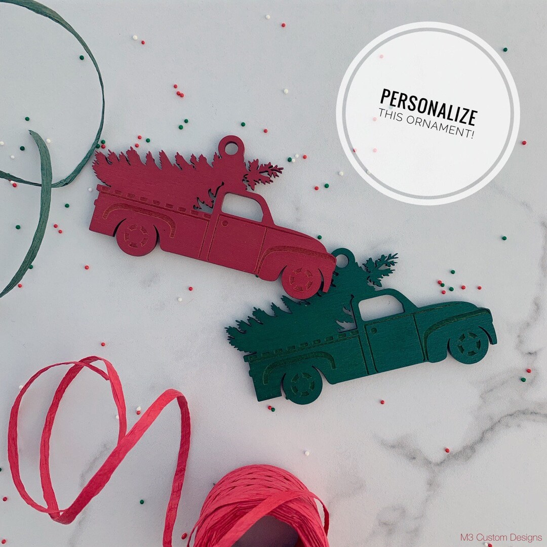 Christmas Tree Truck Ornament Etsy