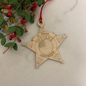 Personalized Sheriff Star Badge Ornament