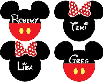 Mickey Minnie Silhouette Personalized Disney Cruise Door Magnet