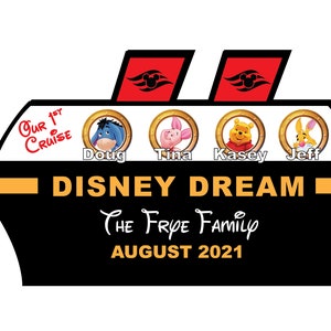 XL Cruise Ship Personalized Disney Cruise Door Magnet Disney Characters 1st Cruise, 2nd Cruise, etc. 10.75"