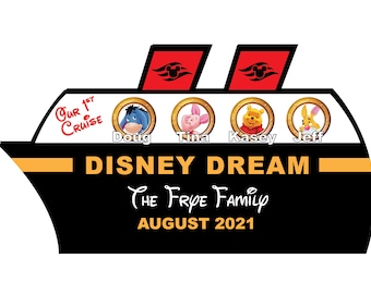 Cruise Ship Personalized Disney Cruise Door Magnet Disney Characters 1st Cruise, 2nd Cruise, etc. 10.75"