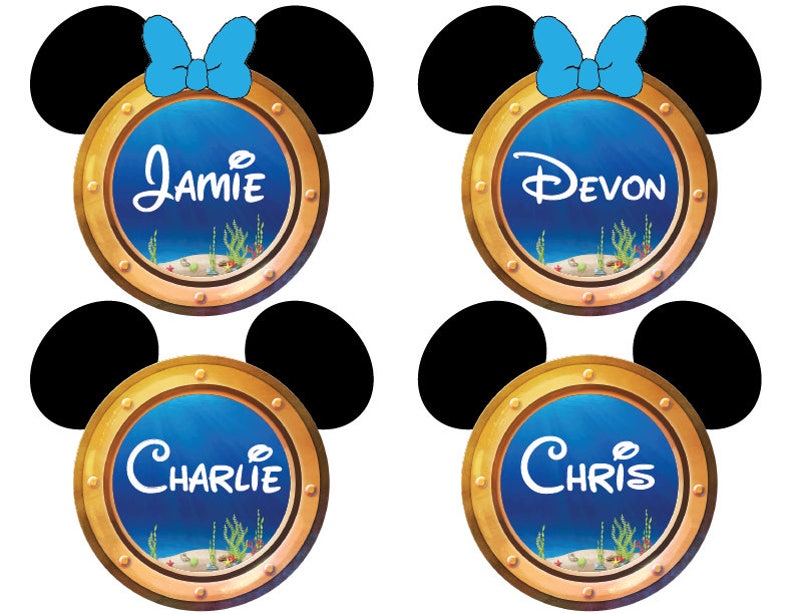 Under the Sea Porthole Personalized Mickey Minnie Disney - Etsy