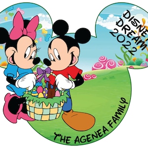 Easter Mickey Minnie Personalized Disney Cruise Door Magnet