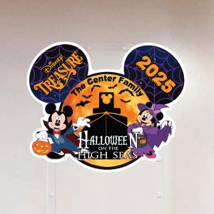 Halloween Mickey & Minnie Mouse Personalized Disney Cruise Door Magnet