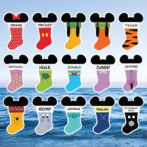 Christmas Stockings Character Personalized Disney Cruise Door Magnet