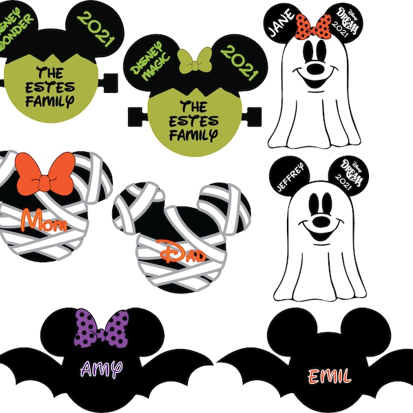 Halloween Bat Spider and Spiderweb Monster Frankenstein Mickey Minnie Ghost Mummy Personalized Disney Cruise Door Magnet