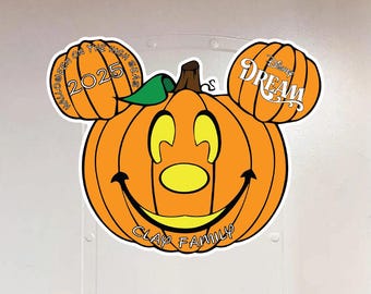 Jack-o-Lantern Halloween Mickey Mouse Personalized Disney Cruise Door Magnet