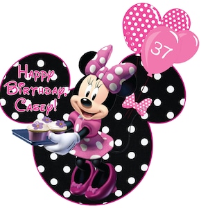 XL Minnie Birthday Cupcakes Celebration Disney Cruise Personalized Door Magnet