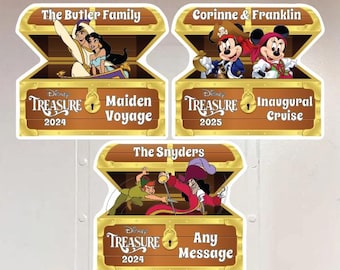 Disney Treasure Chest Inaugural Maiden Voyage Your Message Personalized Disney Cruise Magnet