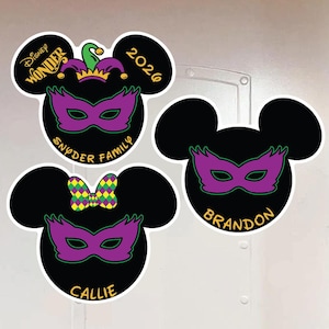 Mardi Gras Mask Personalized Disney Cruise Door Magnet