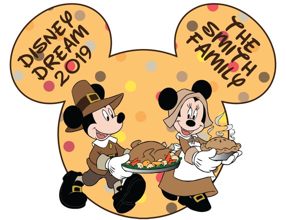 Happy Thanksgiving Button Mickey and Minnie Mouse Button -  Portugal