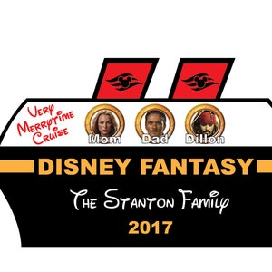 XL Disney Cruise Ship with Characters Very Merrytime Christmas Personalized Door Magnet