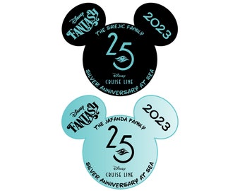 Disney Cruise Line 25 Years Silver Anniversary Personalized Disney Cruise Magnet