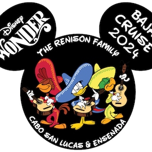 Three Caballeros Sombrero Sombreros Personalized Disney Cruise Magnet