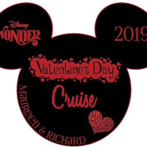 XL Valentine&#39;s Day Personalized Disney Cruise Door Magnet