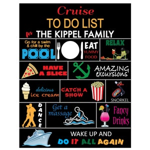 XL Cruise To Do List Personalized Cruise Door Magnet