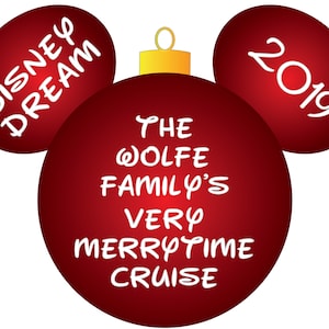 Christmas Very Merrytime Cruise Ornament Personalized Disney Cruise Door Magnet
