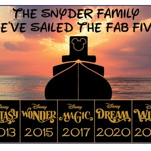 XL We&#39;ve Sailed the Fab Five with Ship Personalized Disney Cruise Magnet