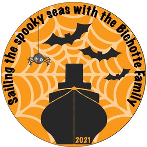 Halloween Spooky Bats Cruise Ship Personalized Cruise Door Magnet