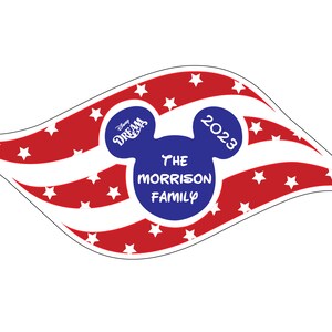 Independence Day July 4th Personalized Disney Cruise Door Magnet