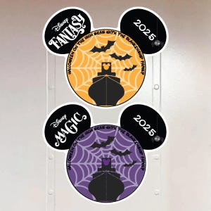 Halloween Spider Spiderweb and Ship Orange or Purple Personalized Disney Cruise Door Magnet
