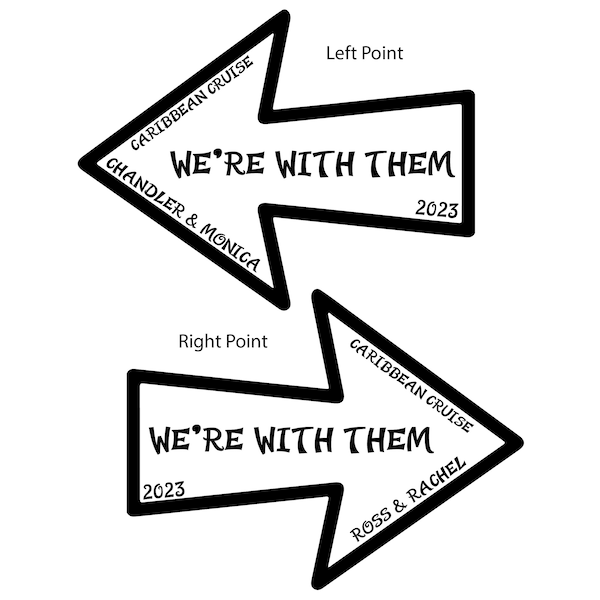 We're With Them Arrow Personalized Cruise Magnet
