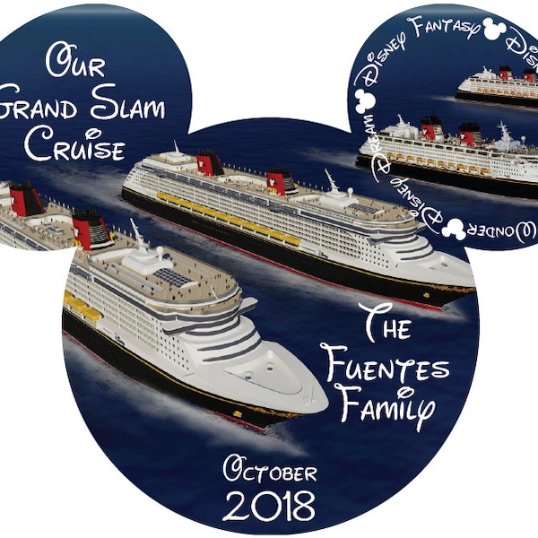 XL Grand Slam Cruise Four Ships 4 Ships Personalized Disney Cruise Magnet