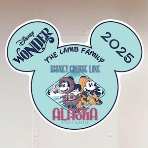 Alaska Cruise Mickey Minnie Personalized Disney Cruise Door Magnet