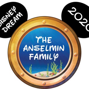 Under the Sea Porthole Personalized Mickey Minnie Disney Cruise Magnet