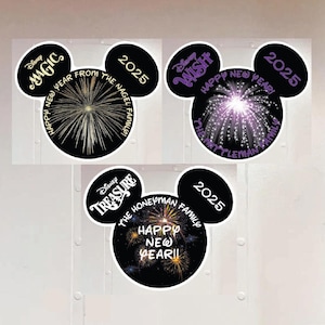 New Year's Fireworks Three Options Personalized Disney Cruise Door Magnet